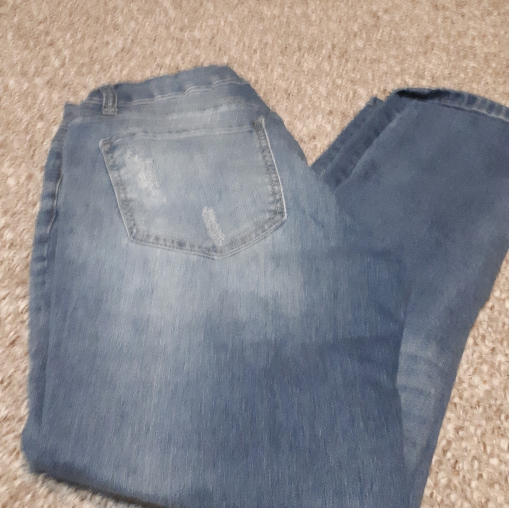 Straight leg ripped jeans size 9.